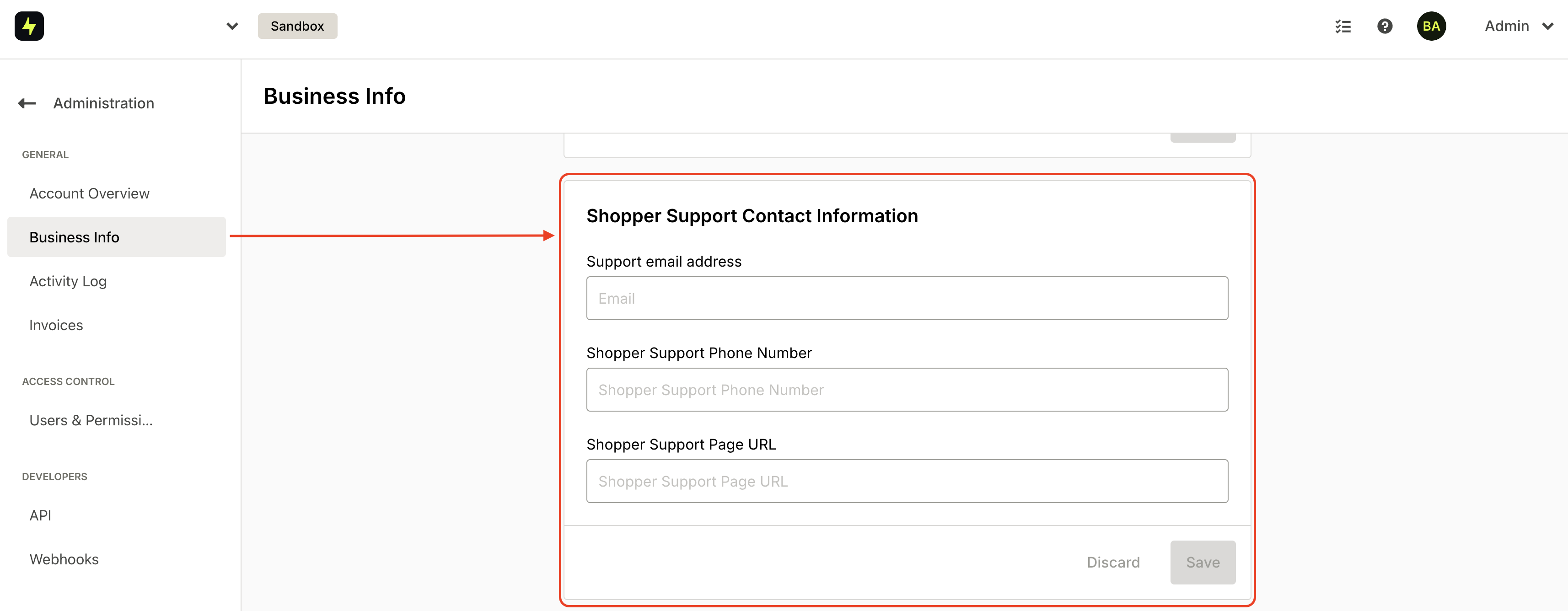 Shopper support contact