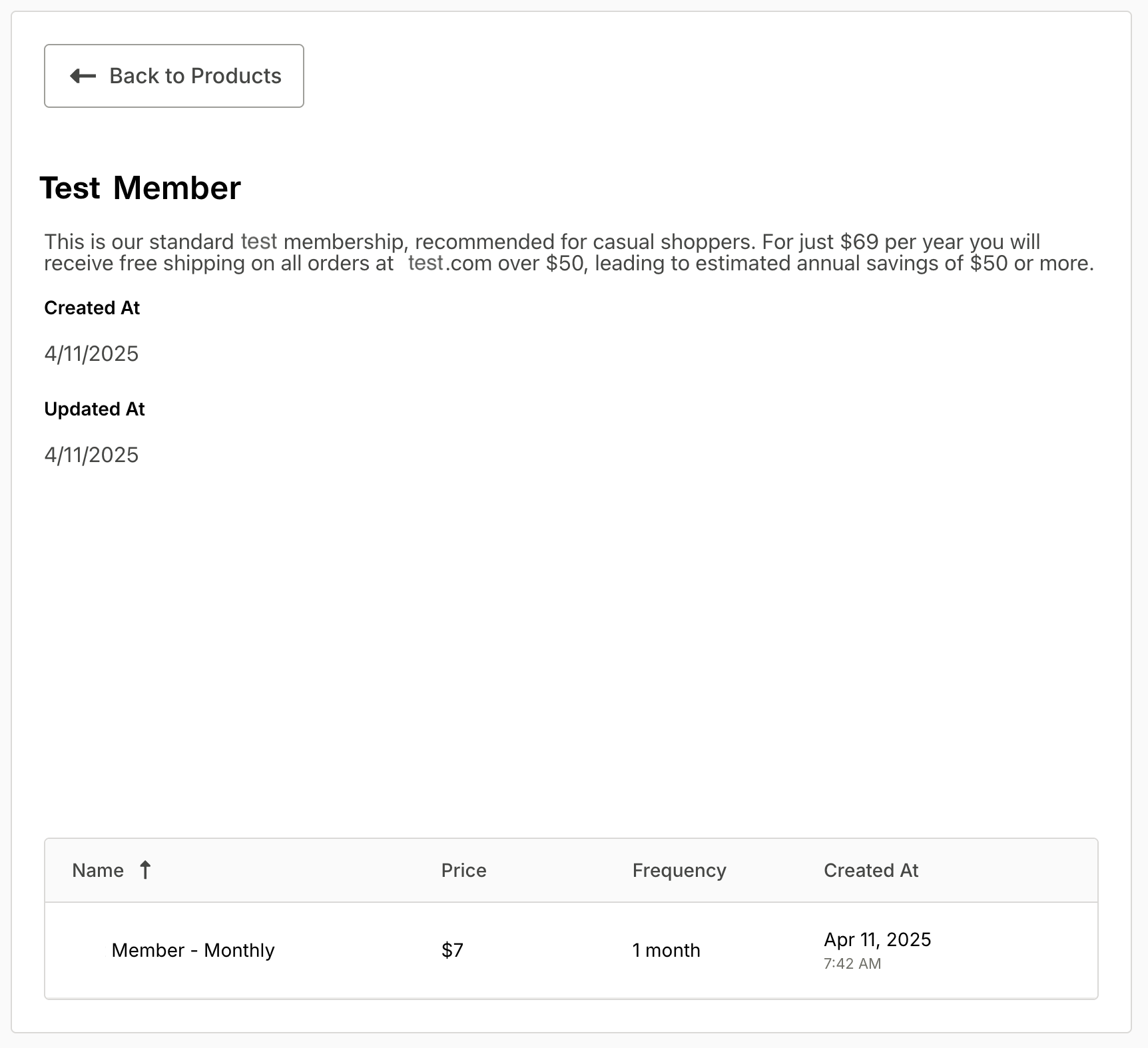 Product view