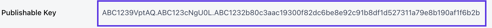 Publishable key in the Merchant Dashboard API settings
