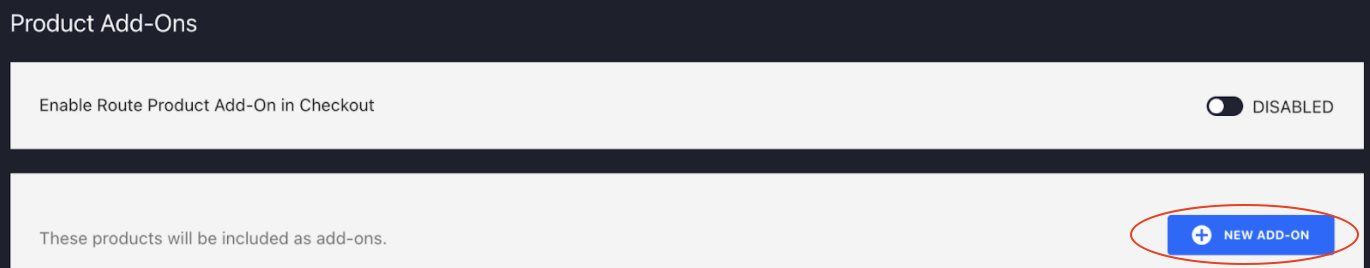 Click the blue New Add-On button