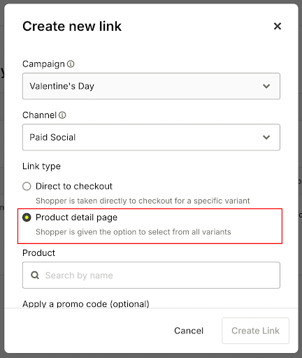 Create a checkout link