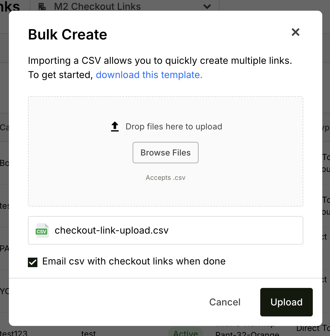 Create a checkout link