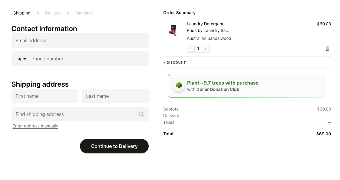 Donation Widget in Order Summary