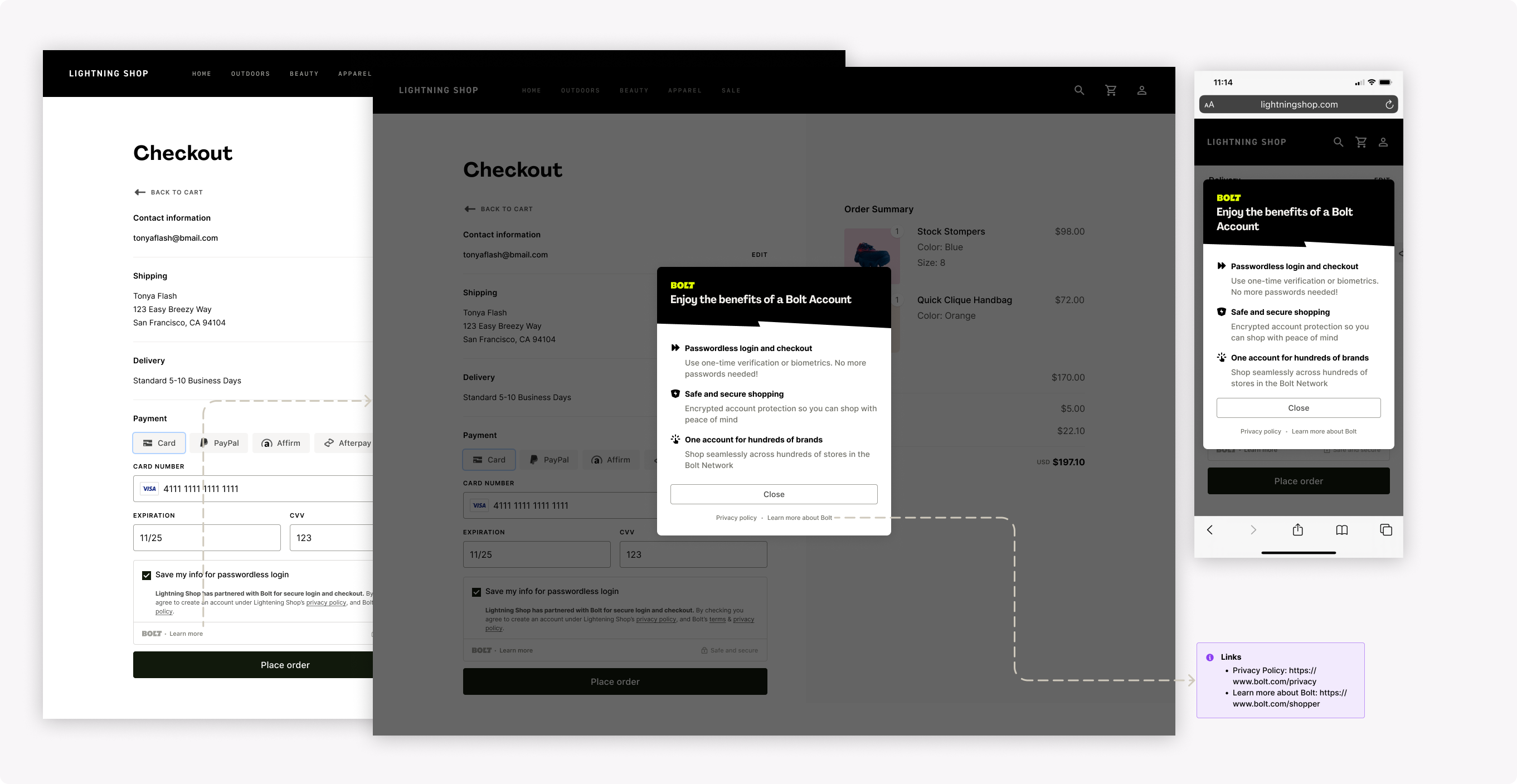 Shopper Experience of Account Creation Checkbox after clicking on “learn more”