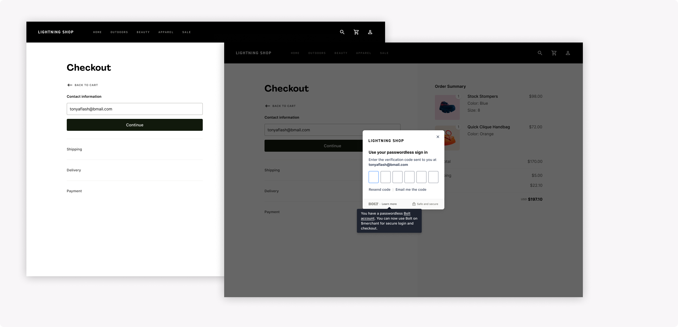 Login Modal Shopper Experience